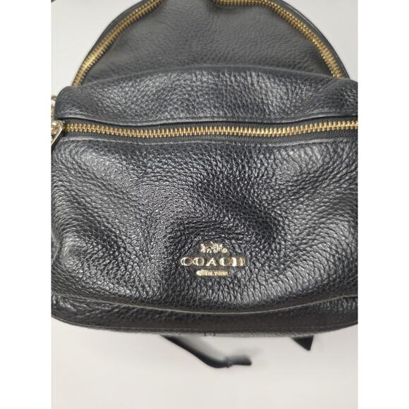 Coach Mini Small Charlie Backpack Pebbled Leather Black F28995
